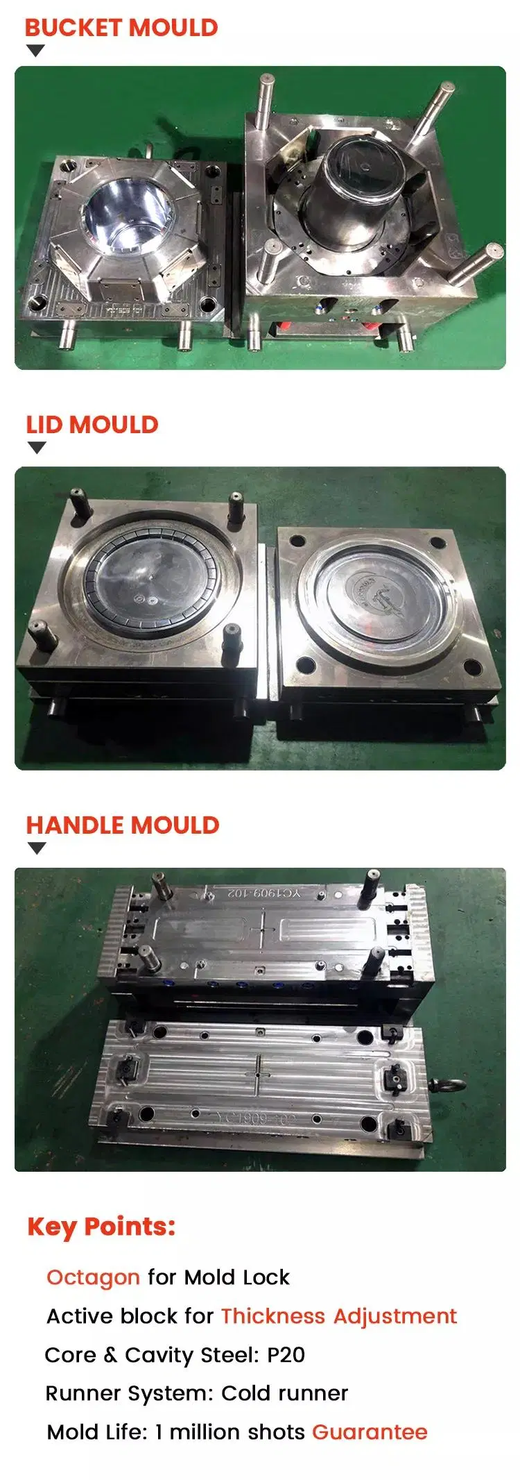 Sample Customization Commodity Plastic Injection Bucket Mould Manufacturers for 20 Liter Paint Round Pail Mold